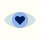 Heart symbol in an eye graphic