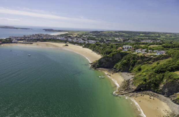 aerial view of the sandy coast