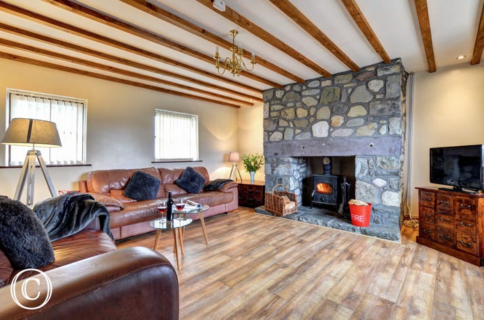 Sitting room with woodburner
